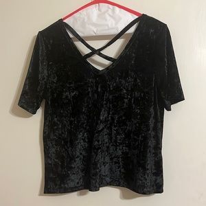 Black velvet blouse